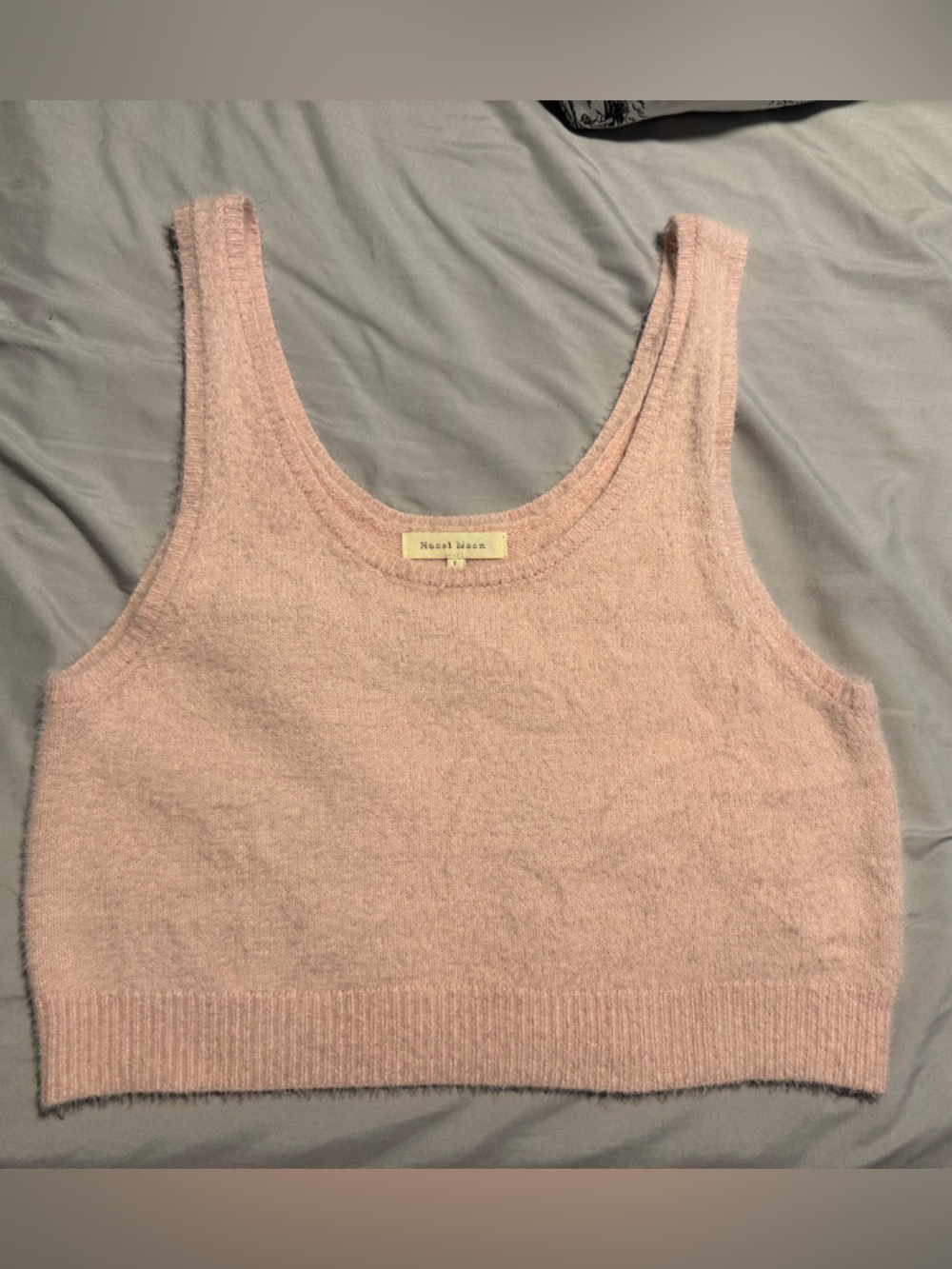 Nicelook Soft Knit Pink Crop Tank Top